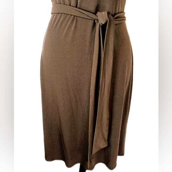 Vintage 90's :: Attention Sexy Brown Dress Tie at Waist Cap Sleeve Dress Size S - Picture 5 of 9